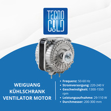 GEBLÄSEMOTOR WEIGUANG VENTILATOR-MOTOR FÜR KÜHLSCHRANK LÜFTER 230V KONDENSATOR