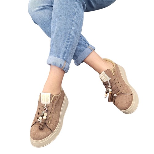 Damen schuhe sneaker - damen, beige