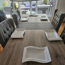 Villeroy & Boch NEW WAVE 6 x Gourmetteller Speiseteller weiß 33x23 cm | fast NEU