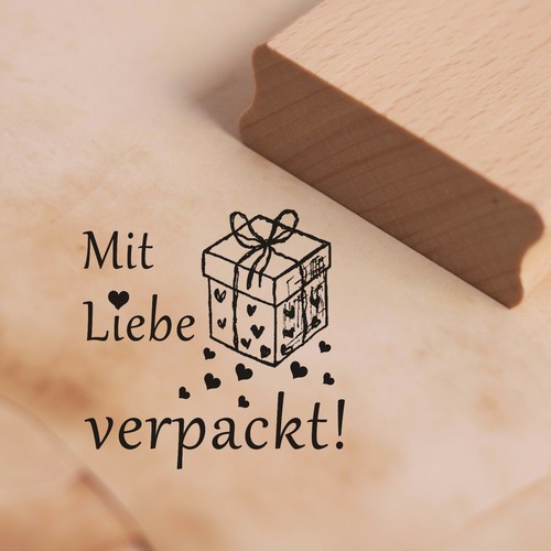 Stempel mit liebe - verpackt,