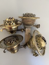 4 Messing Duplex Öllampenbrenner schwarz Dochtwickler