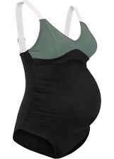 Umstandsbadeanzug Gr. 36 Schwarz Oliv Weiß Damen Bademode Schwimmanzug Neu