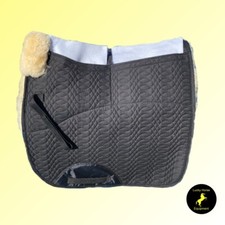 Rückenfrei Schabracke - Dressur - Echt Lammfell - Korrektur - schwarz