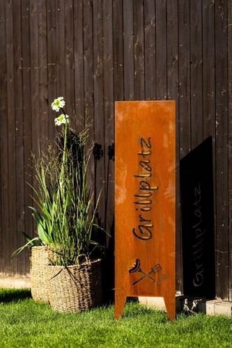 Schild grillplatz sichtschutz - schild,