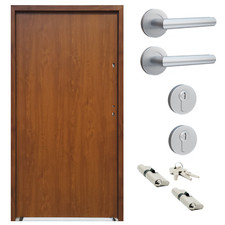 Ausstellungstür #QH02 Nebeneingangstür ATU68 mit Griffset DIN Rechts 110x207 cm