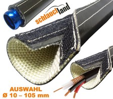 HITZESCHUTZ SCHLAUCH SILIKON KLETT Schutz Kabel Leitung Rohr Glasfaser Isolation