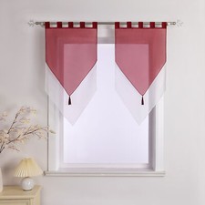 2 Stück Scheibengardine Modern Bistrogardine Voile Fenstervorhang Gardinen Küche