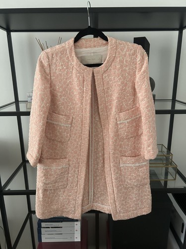 Zara korallenrosa tweedmantel - zara,