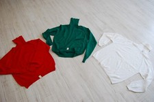3x Gr. 40 Vintage Rollis Rollkragen Pullover  rot grün weiß RETRO 70er 80er
