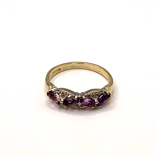 Amethyst diamant marquise - amethyst, &