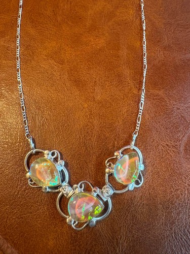 Halskette mit triole opal - halskette,