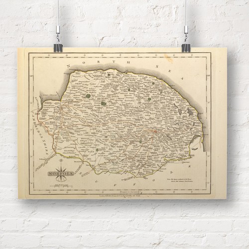Landkarte von norfolk england - norfolk,,