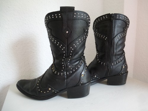 Damen leder cowboystiefel mit - leder,