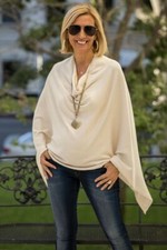 Kaschmir poncho creme - poncho, umhang