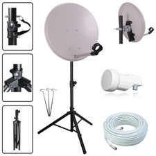 Camping Sat Anlage mit STATIV 40 cm Spiegel mit Full HD LNB Satelliten Antenne