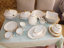 Freienorla Porzellan Goldrand 50er Jahre DDR 44-teiliges Tafelservice 6 Personen
