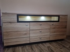 Sideboard Kommode mit LED-Leuchten weiß