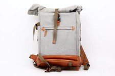 Compagnon Backpack Grau Leder Canvas Kamera-Rucksack