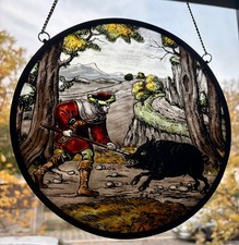 Altes Bleiglasbild Motiv