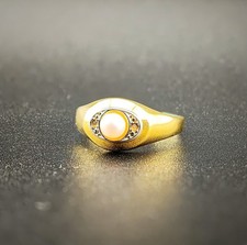 Ring Perle - 333 Gold gr. 64 - Goldring Damen Schmuck Diamant