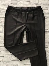 Samtweiche Hose in Veloursleder-Optik schwarz knöchellang Schlupfform