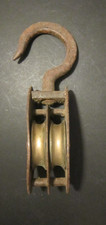 Flaschenzug,  Messingrolle alt