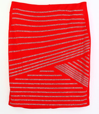 Rock mit Gummizug Gr. 40/42 Rot Damenrock Abend-Skirt RPW