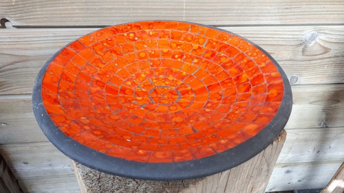 28cm orange glas - , mosaik