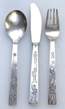 WMF Harlekin Kinderbesteck , 3 Teile versilbert, Entwurf Sigrid Kupetz 1959