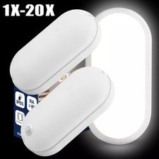 LED Feuchtraumleuchte Mit Bewegungsmelder Wandlampe Ovalleuchte Kellerleuchte DE