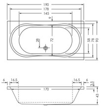 Badewanne Rechteck Duo