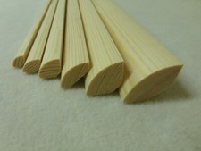 Viertelstab Viertelrund Holzleisten Kiefer 10mm bis 28mm natur, weiß Stk 100cm