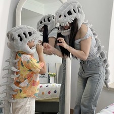 Erwachsene Kinder Plüsch Dinosaurier Skelett Kopfhülle Kostüm 3D Design Cosplay