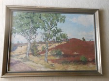 Altes Ölbild Ölgemälde Lw Heidelandschaft, impressionistisch , sign. Lauer o.ä.