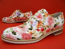 Trumans Schnürschuhe Halbschuhe Bequem Damen Schuhe Leder Gr.41 Blumenmuster