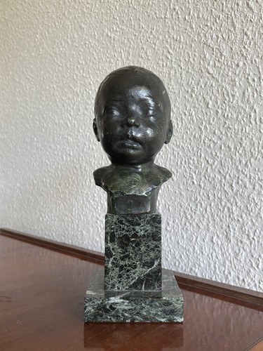 Antike bronze büste kind - antike, –