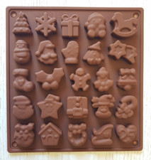 3D WEIHNACHTEN Pralinen FORM Silikonform SCHOKOLADE Eiswürfel GUMMITIERE neu