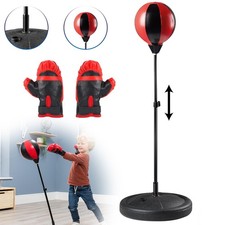 Boxsack mit Ständer Höhenverstellbar Punchingball Boxball Set inkl.Boxhandschuhe