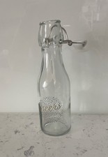 Glasflasche mit Aufdruck CHEERS 200ml klar Bügelverschluss LEER