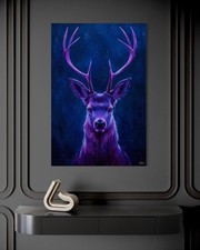 HIRSCH LEINWAND BILD POP ART