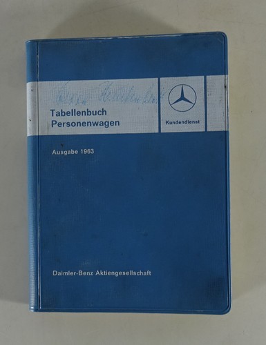 Tabellenbuch mercedes benz 190 - tabellenbuch,