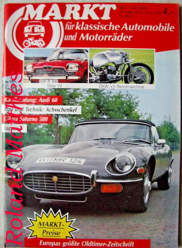 Markt jaguar typ - markt, e-typ+glas