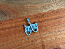 Silber Ketten Anhänger 925 - Theater Maske Silberschmuck Massiv TOP