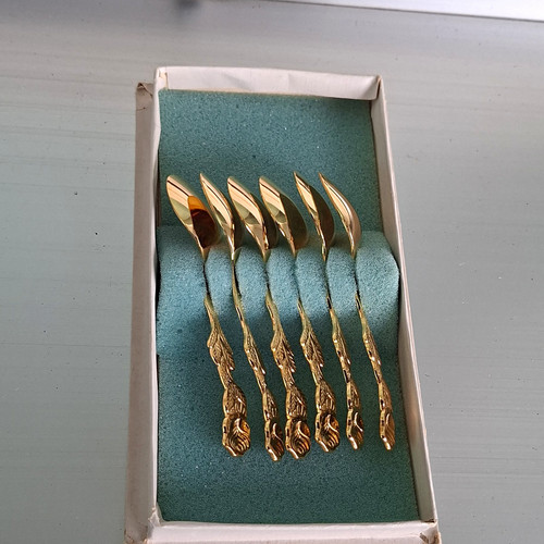 Teilig vergoldet löffel set - vergoldet, löffel-set