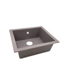 Respekta Einbauspüle Küche Mineralite Granitspüle 50 x 44 cm Betongrau langlebig