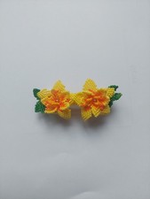 Haarklemme Haarsing Haarspange Handarbeit Perlen 10 Cm, Metallteil 6 Cm