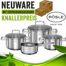 Rösle Topfset 4tlg induktionsgeeignet spülmaschinenfest rostfreier Edelstahl 