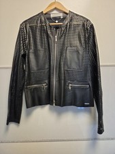 Kunstleder Jacke Schwarz 42