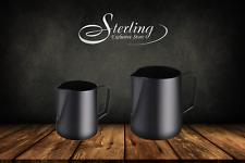 Milchkännchen Aufschäumkännchen mit Messskala und Dekorierstab 350ml schwarz