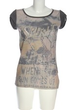 MONARI Print-Shirt Damen Shirt Gr. DE 34 hellgrau-creme-blau Casual-Look